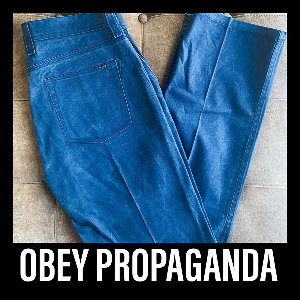 OBEY Propaganda Blue slim Chinos